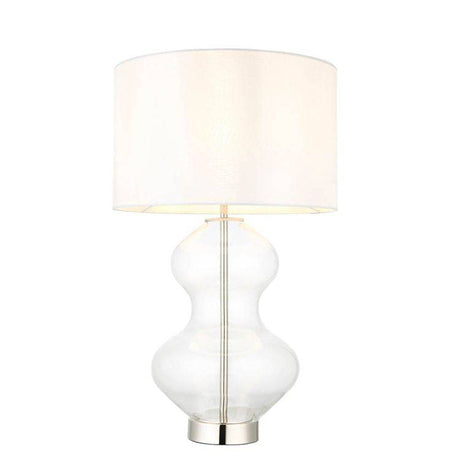 Abitibi Touch Table Lamp Bright Nickel W/ White Shade - Comet Lighting