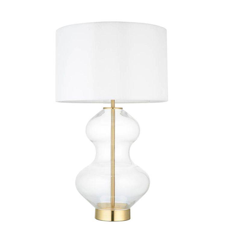 Abitibi Touch Table Lamp Bright Nickel W/ White Shade - Comet Lighting