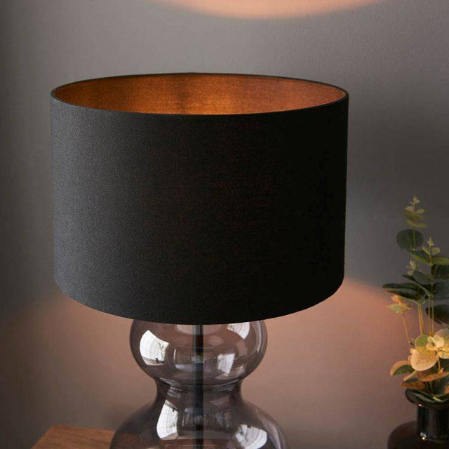 Abitibi Touch Table Lamp Matt Black w/ Black Shade - Comet Lighting