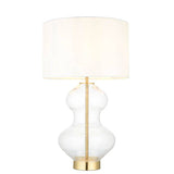 Abitibi Touch Table Lamp Satin Brass W/ White Shade - Comet Lighting