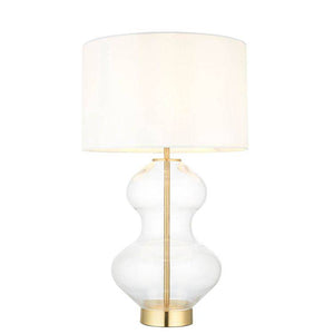 Abitibi Touch Table Lamp Satin Brass W/ White Shade - Comet Lighting