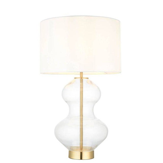 Abitibi Touch Table Lamp Satin Brass W/ White Shade - Comet Lighting