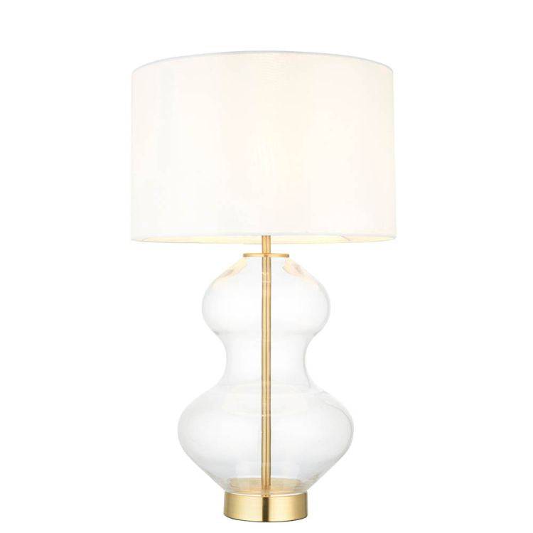 Abitibi Touch Table Lamp Satin Brass W/ White Shade - Comet Lighting