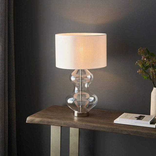 Abitibi Touch Table Lamp Satin Brass W/ White Shade - Comet Lighting