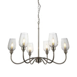 Acheron 6Lt Pendant Ceiling Light Bright Nickel w/ Clear Glass - Comet Lighting