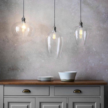 Acheron Large Pendant Ceiling Light Bright Nickel - Comet Lighting