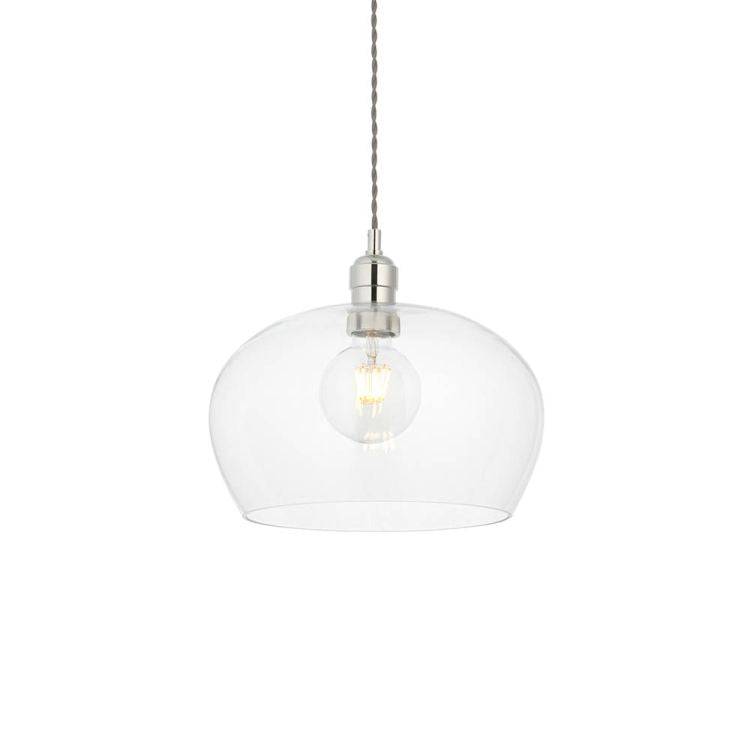 Acheron Medium Pendant Ceiling Light Bright Nickel - Comet Lighting