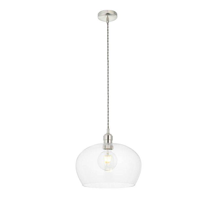 Acheron Medium Pendant Ceiling Light Bright Nickel - Comet Lighting