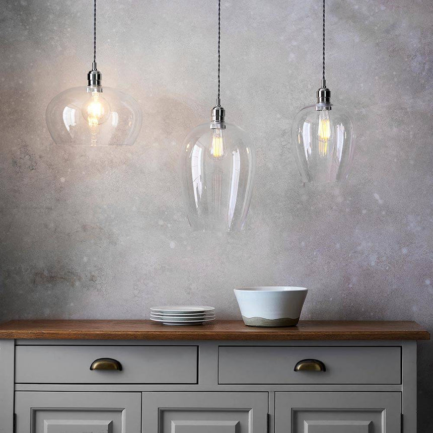 Acheron Pendant Ceiling Light Bright Nickel - Comet Lighting