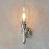 Acheron Wall Light Bright Nickel w/ Clear Glass - Comet Lighting