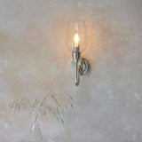 Acheron Wall Light Bright Nickel w/ Clear Glass - Comet Lighting