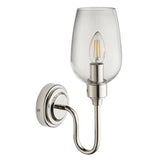 Acheron Wall Light Bright Nickel w/ Clear Glass - Comet Lighting