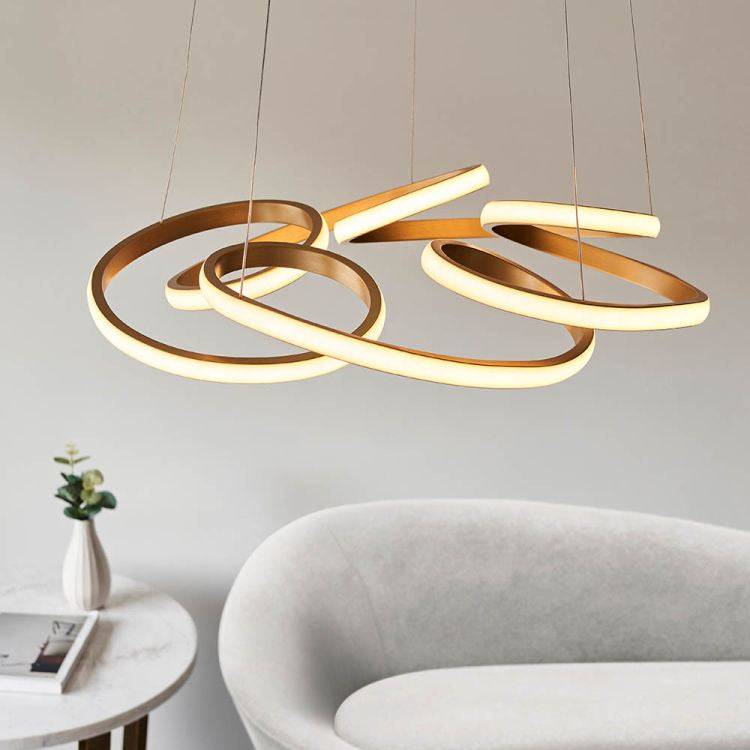 Adda LED Pendant Ceiling Light Satin Gold - Comet Lighting