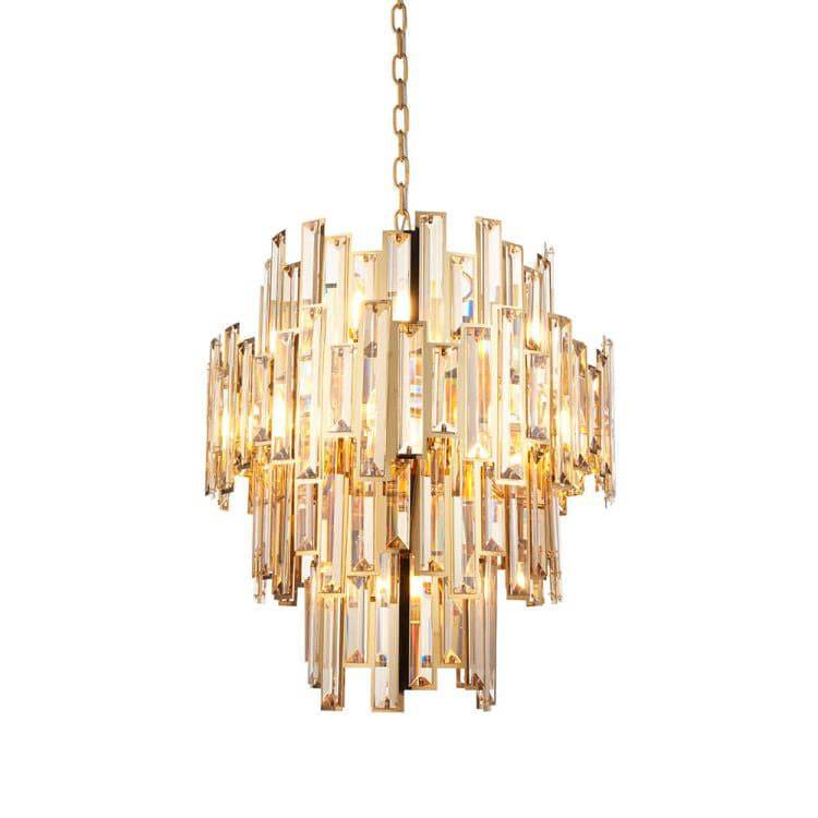 Adelaide 12Lt Pendant Ceiling Light Gold w/ Champagne Crystals - Comet Lighting