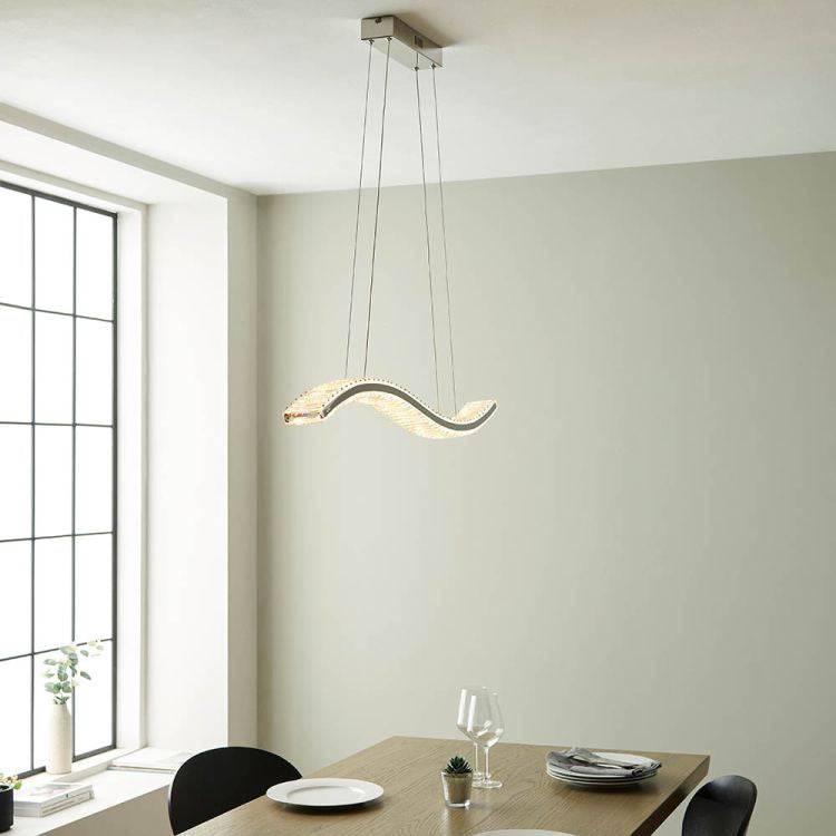 Adour LED Pendant Ceiling Light Polished Chrome - Comet Lighting