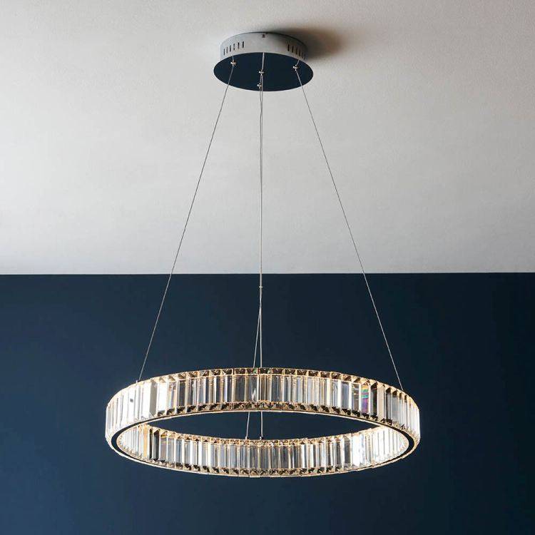 Adour LED Ring Pendant Ceiling Light Polished Chrome - Comet Lighting