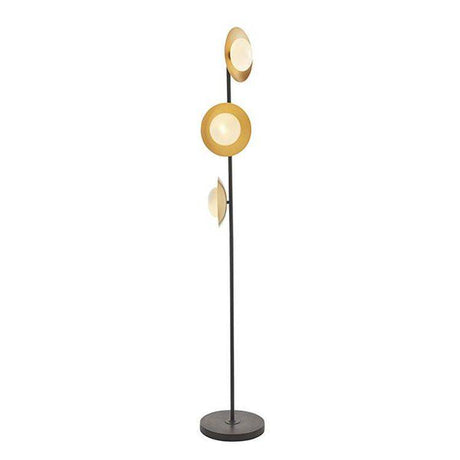 Aire 3Lt Floor Lamp Gold & Dark Bronze Finish With Opal Glass - Comet Lighting