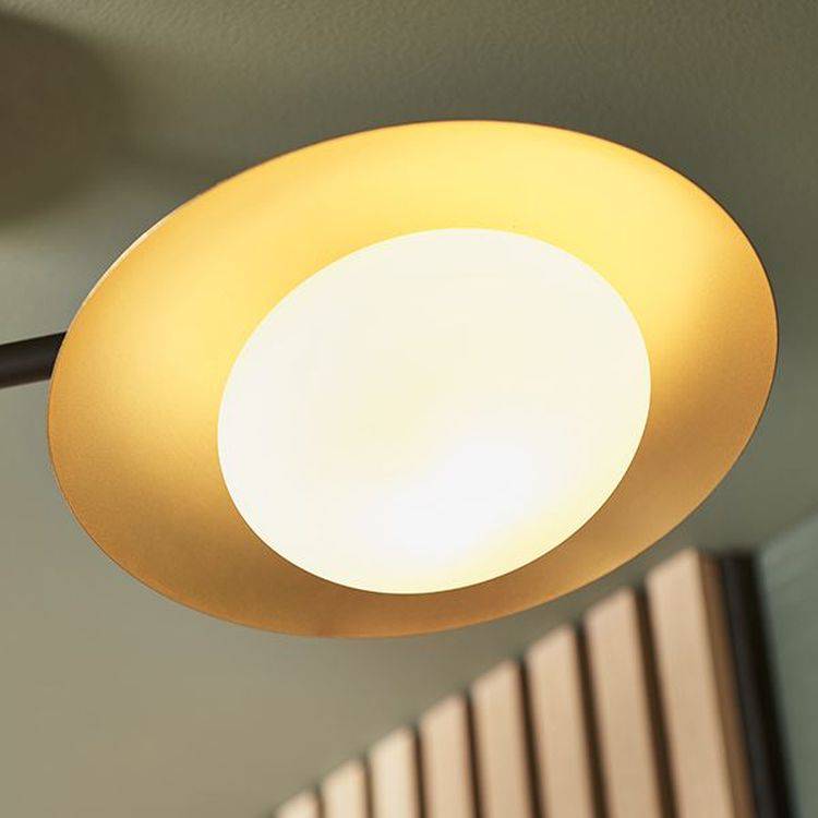 Aire 3Lt Semi-flush Ceiling Light Gold & Dark Bronze Finish With Opal Glass - Comet Lighting