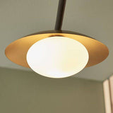 Aire 3Lt Semi-flush Ceiling Light Gold & Dark Bronze Finish With Opal Glass - Comet Lighting