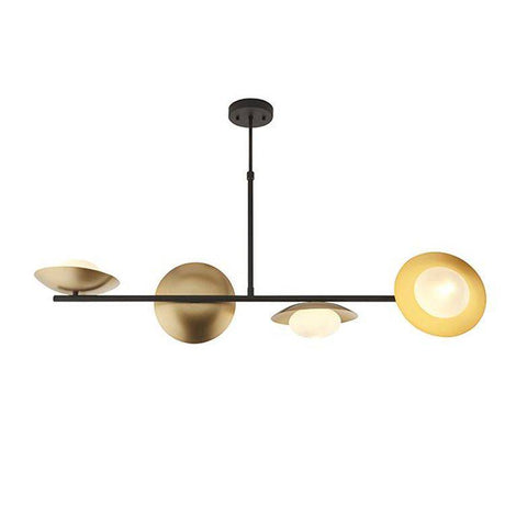 Aire 4Lt Pendant Bar Ceiling Light Gold & Dark Bronze Finish With Opal Glass - Comet Lighting