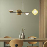 Aire 4Lt Pendant Bar Ceiling Light Gold & Dark Bronze Finish With Opal Glass - Comet Lighting