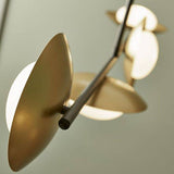 Aire 4Lt Pendant Bar Ceiling Light Gold & Dark Bronze Finish With Opal Glass - Comet Lighting