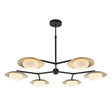 Aire 6Lt Semi-flush Ceiling Light Gold & Dark Bronze Finish With Opal Glass - Comet Lighting