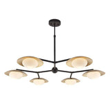 Aire 6Lt Semi-flush Ceiling Light Gold & Dark Bronze Finish With Opal Glass - Comet Lighting