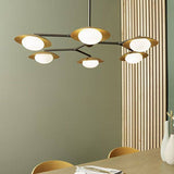 Aire 6Lt Semi-flush Ceiling Light Gold & Dark Bronze Finish With Opal Glass - Comet Lighting