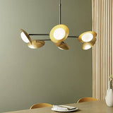 Aire 6Lt Semi-flush Ceiling Light Gold & Dark Bronze Finish With Opal Glass - Comet Lighting