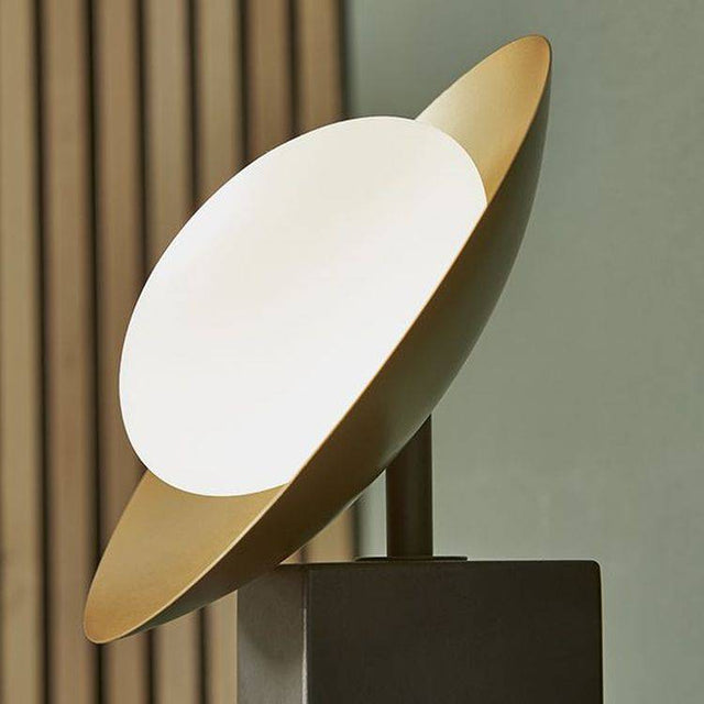 Aire Table Lamp Gold & Dark Bronze Finish With Opal Glass - Comet Lighting