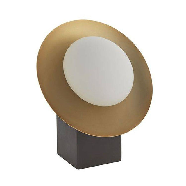 Aire Table Lamp Gold & Dark Bronze Finish With Opal Glass - Comet Lighting