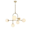 Amur 6Lt Semi-flush Ceiling Light Matt Antique Brass Plate & Opal Glass - Comet Lighting