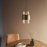 Arun Pendant Ceiling Light Bronze Patina Plate & Clear Glass - Comet Lighting