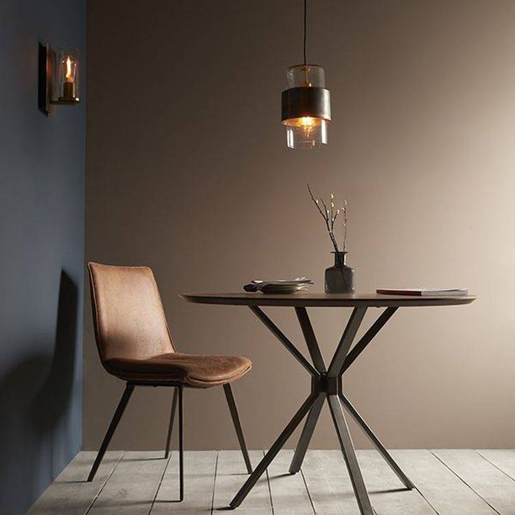 Arun Pendant Ceiling Light Bronze Patina Plate & Clear Glass - Comet Lighting