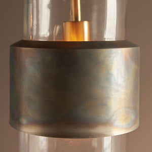 Arun Pendant Ceiling Light Bronze Patina Plate & Clear Glass - Comet Lighting
