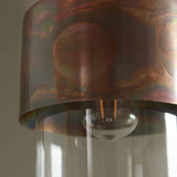 Arun Pendant Ceiling Light Copper Patina Plate & Clear Glass - Comet Lighting