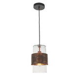 Arun Pendant Ceiling Light Copper Patina Plate & Clear Glass - Comet Lighting