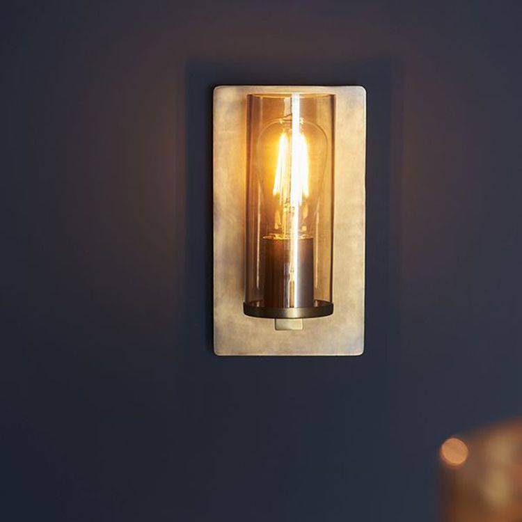 Arun Wall Light Brass Patina & Champagne Lustre Glass - Comet Lighting