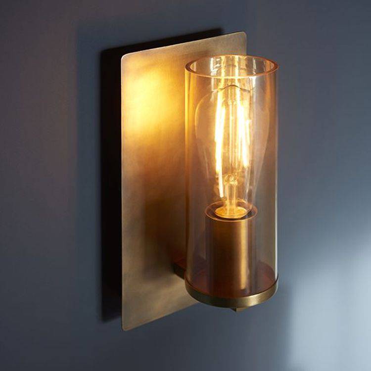 Arun Wall Light Brass Patina & Champagne Lustre Glass - Comet Lighting