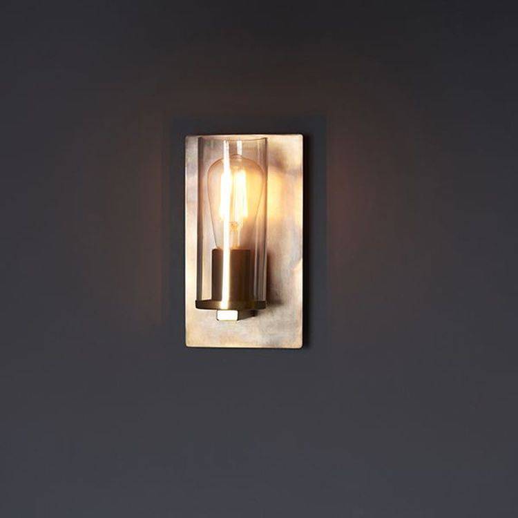 Arun Wall Light Bronze Patina Plate & Clear Glass - Comet Lighting