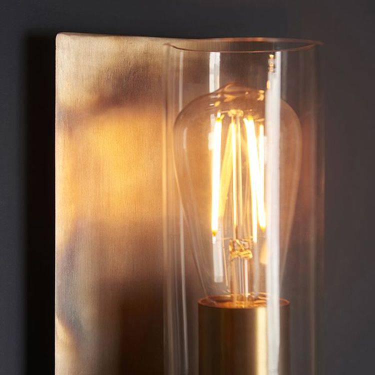 Arun Wall Light Bronze Patina Plate & Clear Glass - Comet Lighting