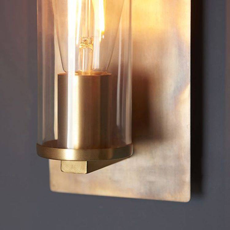 Arun Wall Light Bronze Patina Plate & Clear Glass - Comet Lighting