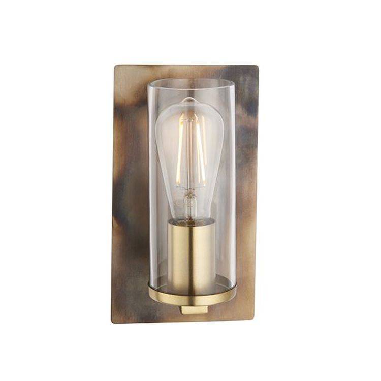 Arun Wall Light Bronze Patina Plate & Clear Glass - Comet Lighting