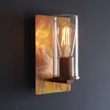 Arun Wall Light Copper Patina Plate & Clear Glass - Comet Lighting