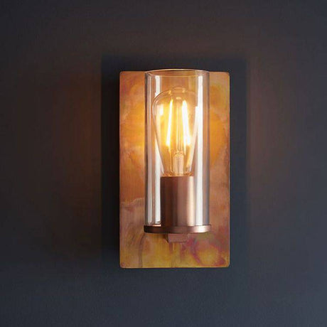 Arun Wall Light Copper Patina Plate & Clear Glass - Comet Lighting