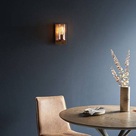 Arun Wall Light Copper Patina Plate & Clear Glass - Comet Lighting