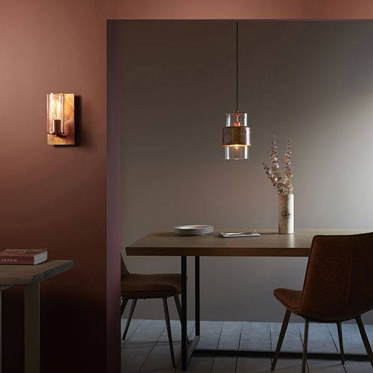 Arun Wall Light Copper Patina Plate & Clear Glass - Comet Lighting