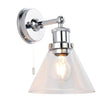 Bani Wall Light Chrome W/ Clear Coned Glass - Comet Lighting