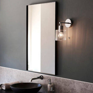Bani Wall Light Chrome w/ Clear Ribbed Glass - Comet Lighting
